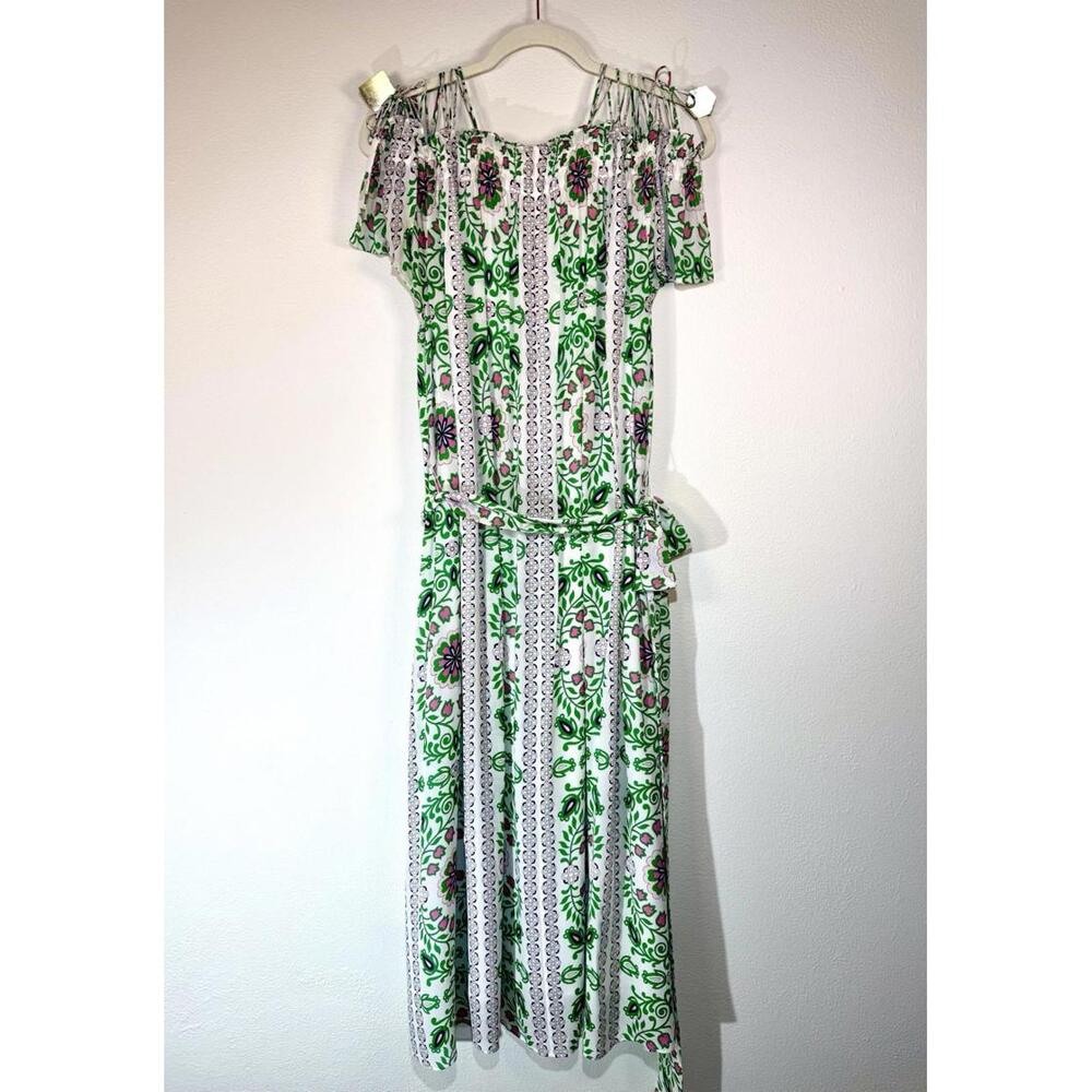 $650 Tory Burch Silk Runway Garden Party Asilomar Long Floral Maxi Dress Size 8